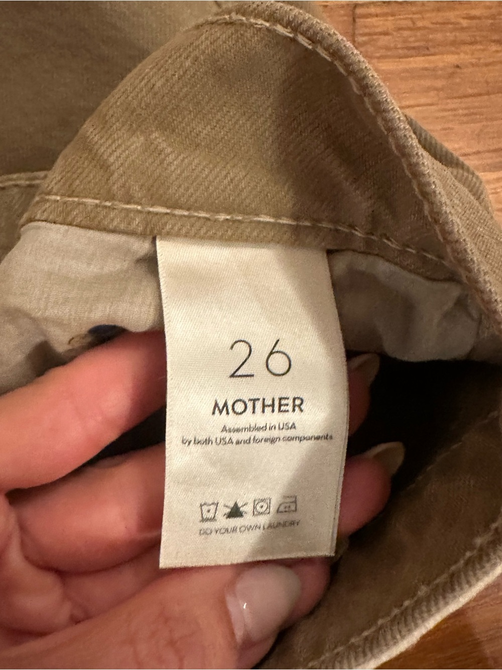 MOTHER SNACKS High Waisted Double Stack Ankle Jean In Army Green 26 - Picture 6 of 6